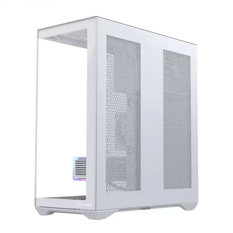 Full-tower PC korpus MODECOM Volcano SPACE XL FULL TOWER NF Valge — ARGB, karastatud klaas, 8 laienduspesa, kuni 440 mm GPU