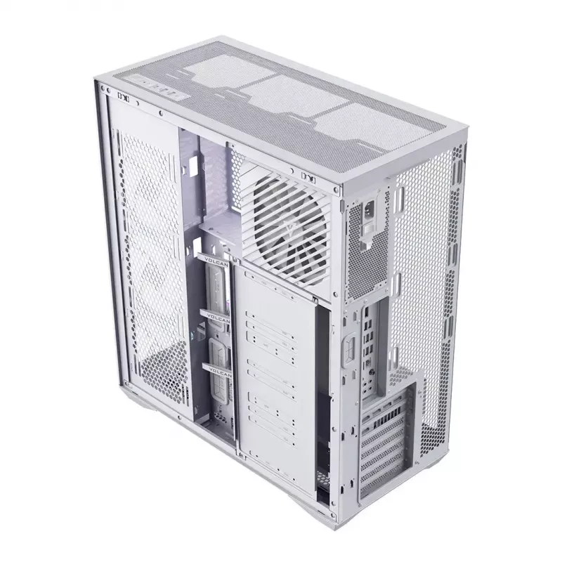 Full-tower PC korpus MODECOM Volcano SPACE XL FULL TOWER NF Valge — ARGB, karastatud klaas, 8 laienduspesa, kuni 440 mm GPU