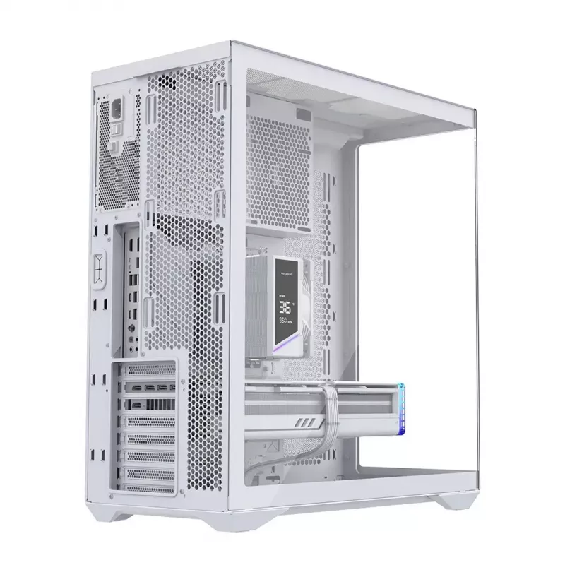 Full-tower PC korpus MODECOM Volcano SPACE XL FULL TOWER NF Valge — ARGB, karastatud klaas, 8 laienduspesa, kuni 440 mm GPU