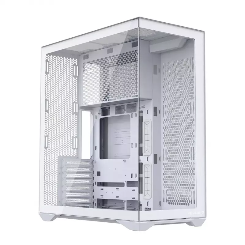 Full-tower PC korpus MODECOM Volcano SPACE XL FULL TOWER NF Valge — ARGB, karastatud klaas, 8 laienduspesa, kuni 440 mm GPU