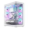 Full-tower PC korpus MODECOM Volcano SPACE XL FULL TOWER NF Valge — ARGB, karastatud klaas, 8 laienduspesa, kuni 440 mm GPU