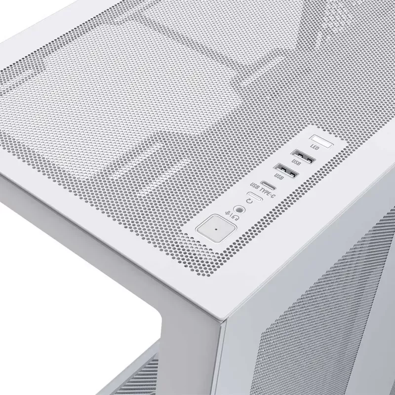 Full-tower PC korpus MODECOM Volcano SPACE XL FULL TOWER NF Valge — ARGB, karastatud klaas, 8 laienduspesa, kuni 440 mm GPU