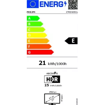 Philips Evnia 6000 27M2N6501L/00 arvutimonitor 67,3 cm (26,5 tolli) 2560 x 1440 pikslit Quad HD QD-OLED Valge
