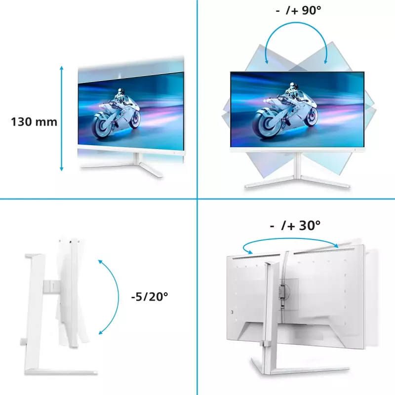 Philips Evnia 6000 27M2N6501L/00 arvutimonitor 67,3 cm (26,5 tolli) 2560 x 1440 pikslit Quad HD QD-OLED Valge