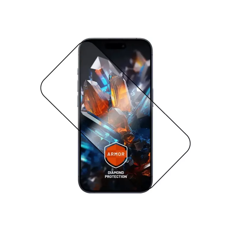 Ekraanikaitse FIXED Apple iPhone 17 Pro jaoks — karastatud klaas, must, Armor tolmuvaba aplikaatori ja AR-kihiga