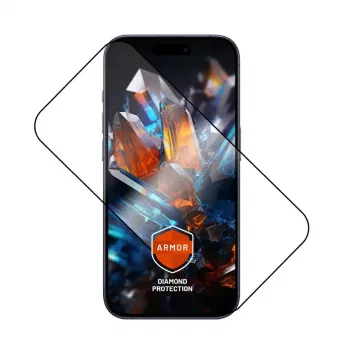 Ekraanikaitse FIXED Apple iPhone 17 Pro jaoks — karastatud klaas, must, Armor tolmuvaba aplikaatori ja AR-kihiga