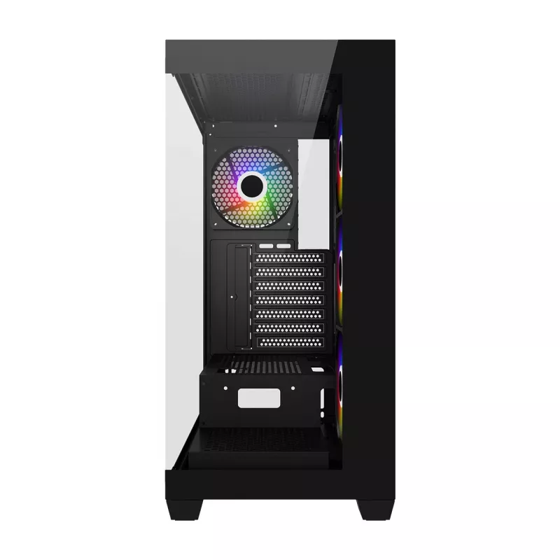 FSP M340-BA korpus Midi Tower mITX, mATX, ATX Must ARGB, Midi Tower, PC, Must, ATX, micro ATX, Mini-ITX, Klaas, SPCC, 17 cm