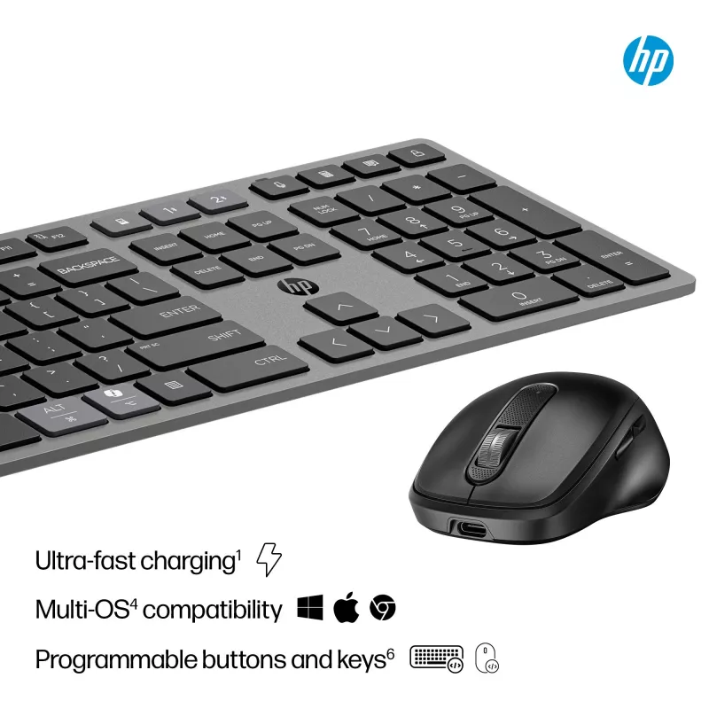 HP 720 mitme seadmega laetav juhtmevaba klaviatuuri ja hiire komplekt