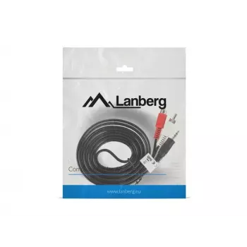 Helikaabel Lanberg CA-MJRC-10CC-0020-BK 3,5 mm RCA 2 m Must Punane Valge