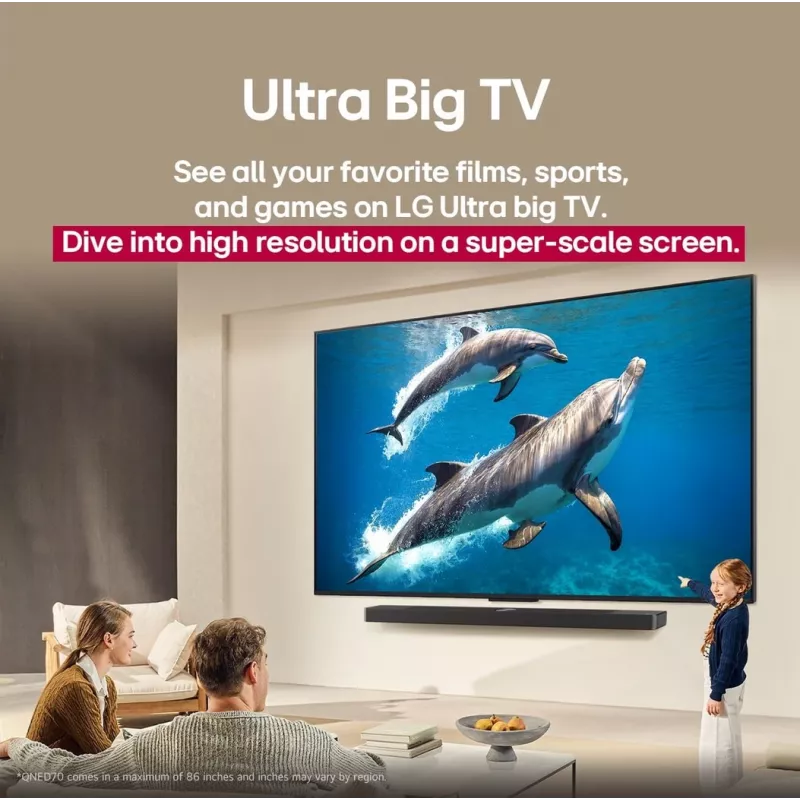 LG QNED AI 65QNED70A6A teler 165.1 cm (65 tolli) 4K Ultra HD nutiteler Wi-Fi must