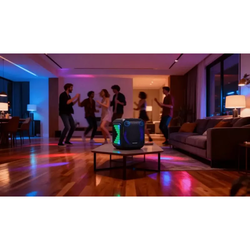 Sise-/välistingimustes kasutatav kõlarisüsteem BLAUPUNKT PB6LED — 40 W RMS, Bluetooth, FM, MicroSD, LED-ekraan, 4500 mAh aku
