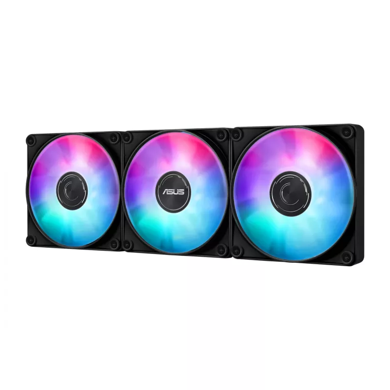 Universaalne vedelikjahuti ASUS MAX GAMING LC 360 ARGB LCD — 360 mm radiaator, 120 mm ventilaatorid, toetab AM4/AM5/LGA1700, must