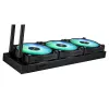 Universaalne vedelikjahuti ASUS MAX GAMING LC 360 ARGB LCD — 360 mm radiaator, 120 mm ventilaatorid, toetab AM4/AM5/LGA1700, must