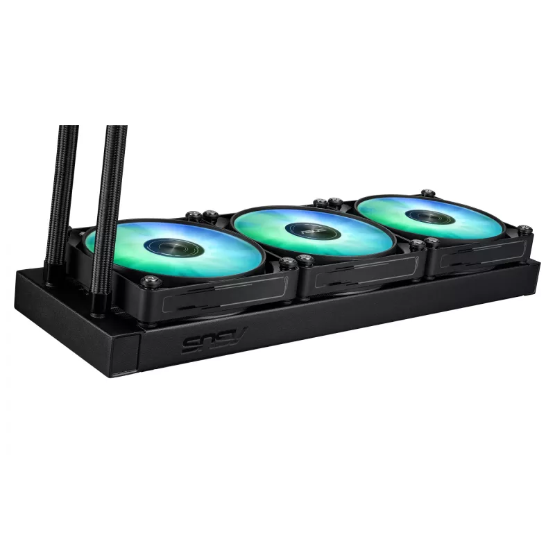 Universaalne vedelikjahuti ASUS MAX GAMING LC 360 ARGB LCD — 360 mm radiaator, 120 mm ventilaatorid, toetab AM4/AM5/LGA1700, must