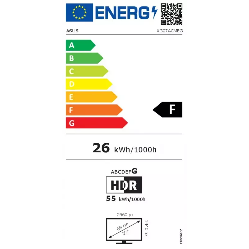 27-tolline ASUS ROG Strix XG27ACMEG mängurimonitor, 2560×1440 WQHD, Fast IPS, 1 ms, 400 cd/m², VESA, USB-C