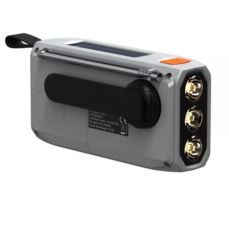 Kaasaskantav väntraadio Marmitek RESQ 100 — DAB/DAB+/FM, 3 W, LCD, USB‑C, 3,5 mm pesa, helehall