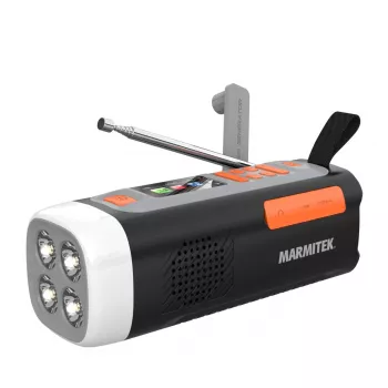 Marmitek RESQ 200 – dünamoraadio, kaasaskantav, analoog- ja digitaaltuuner, DAB, DAB+, FM, 87,5–108 MHz, 170–240 MHz, 3 W