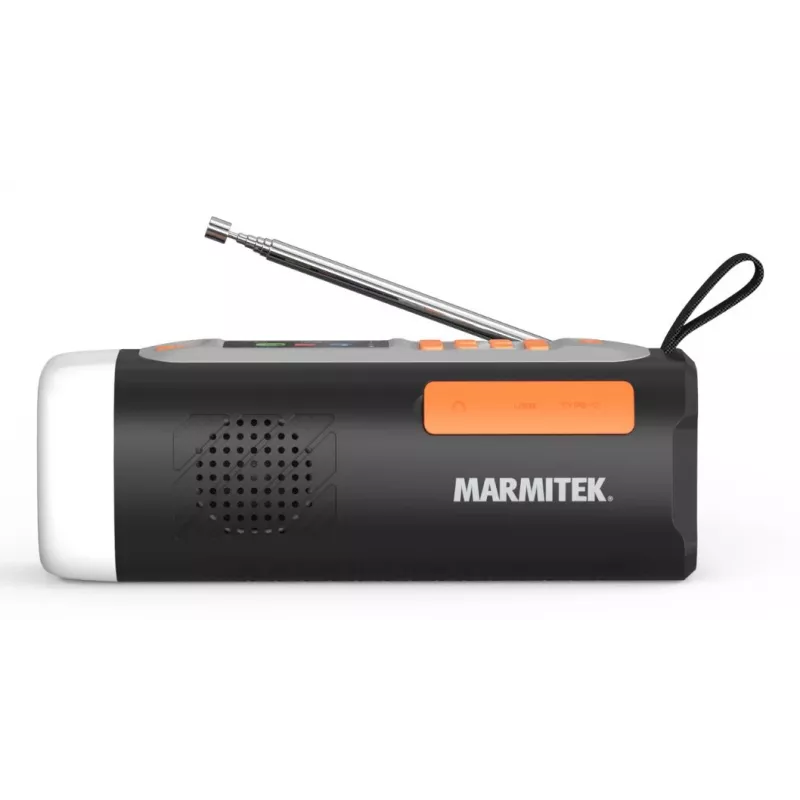 Marmitek RESQ 200 – dünamoraadio, kaasaskantav, analoog- ja digitaaltuuner, DAB, DAB+, FM, 87,5–108 MHz, 170–240 MHz, 3 W