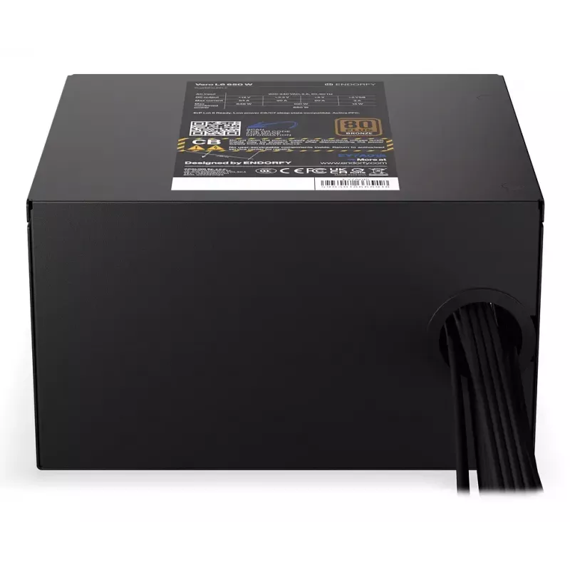 Toiteplokk ENDORFY Vero L6 650 W ATX 24-kontaktiline, 80 PLUS Bronze, 120 mm ventilaator, must