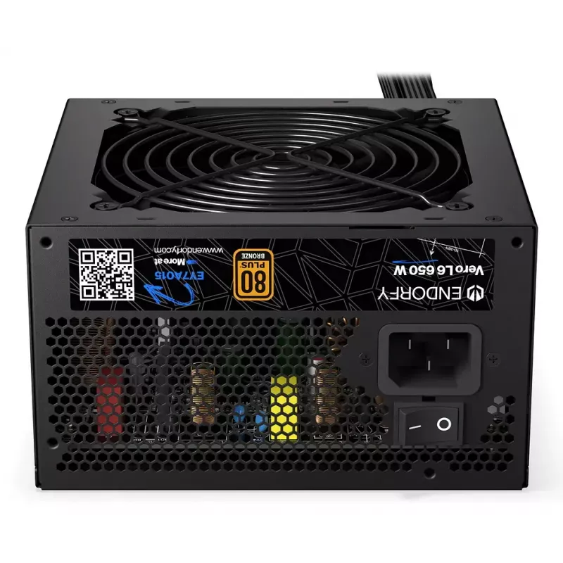 Toiteplokk ENDORFY Vero L6 650 W ATX 24-kontaktiline, 80 PLUS Bronze, 120 mm ventilaator, must