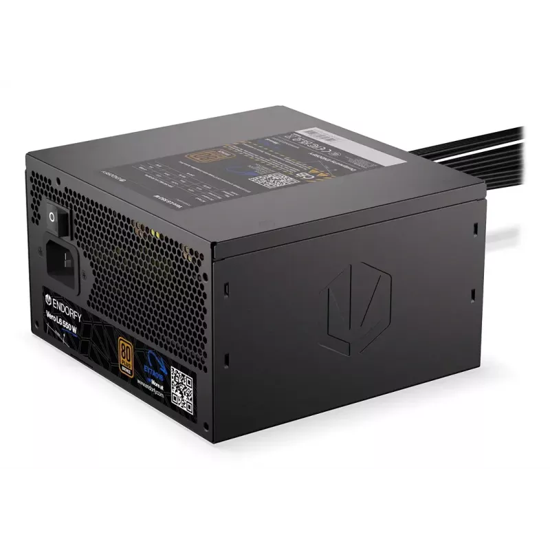 Toiteplokk ENDORFY Vero L6 550 W ATX 24-pin 80 PLUS Bronze, 120 mm ventilaator, must