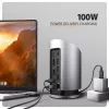 AXAGON HMC-WL9 USB-C 9‑in‑1 dokkimisjaam koos 10 Gbps, 100 W PD, 8K HDMI, Etherneti ja juhtmevaba laadimisega