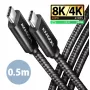 USB-C–USB-C kaabel AXAGON BUCM4X-CM05AB — USB4 Gen 3x2, 40 Gbit/s, 240 W, 0,5 m, must