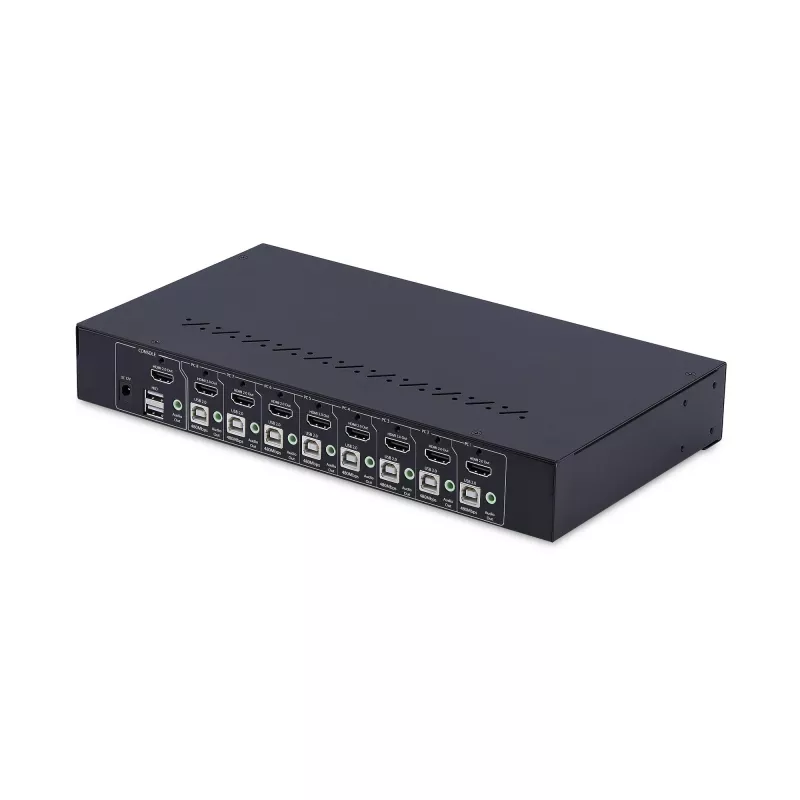StarTech.com 8-pordiline HDMI KVM-lüliti koos 1U rack-kinnituskomplektiga, 4K 60Hz HDMI 2.0, nupuvajutuse ja kiirklahviga lülitamine, 4-pordiline USB-jaotur, OS-sõltumatu, TAA-le vastav