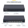 StarTech.com 8-pordiline HDMI KVM-lüliti koos 1U rack-kinnituskomplektiga, 4K 60Hz HDMI 2.0, nupuvajutuse ja kiirklahviga lülitamine, 4-pordiline USB-jaotur, OS-sõltumatu, TAA-le vastav