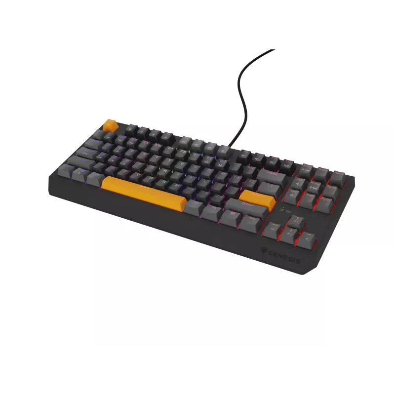 GENESIS Thor 230 TKL klaviatuur Mängimine USB + RF Wireless + Bluetooth QWERTY Must, Hall, Oranž