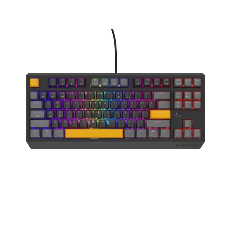 GENESIS Thor 230 TKL klaviatuur Mängimine USB + RF Wireless + Bluetooth QWERTY Must, Hall, Oranž
