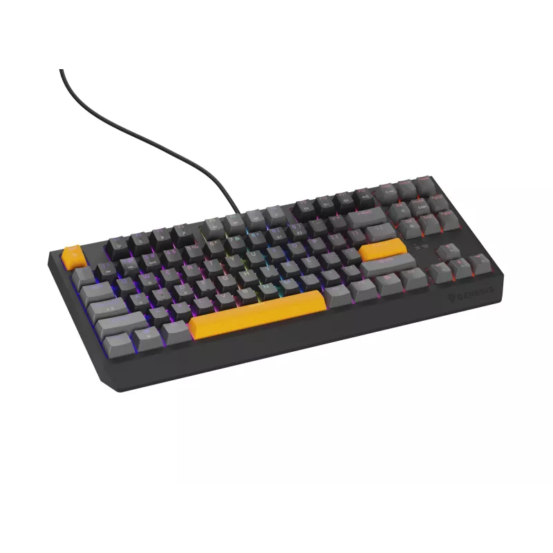 GENESIS Thor 230 TKL klaviatuur Mängimine USB + RF Wireless + Bluetooth QWERTY Must, Hall, Oranž