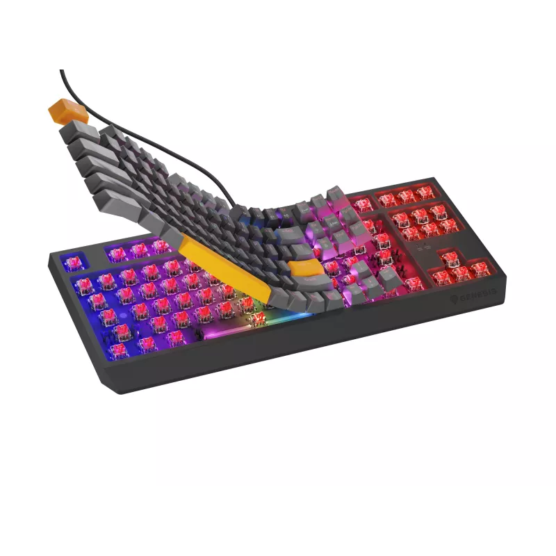 GENESIS Thor 230 TKL klaviatuur Mängimine USB + RF Wireless + Bluetooth QWERTY Must, Hall, Oranž