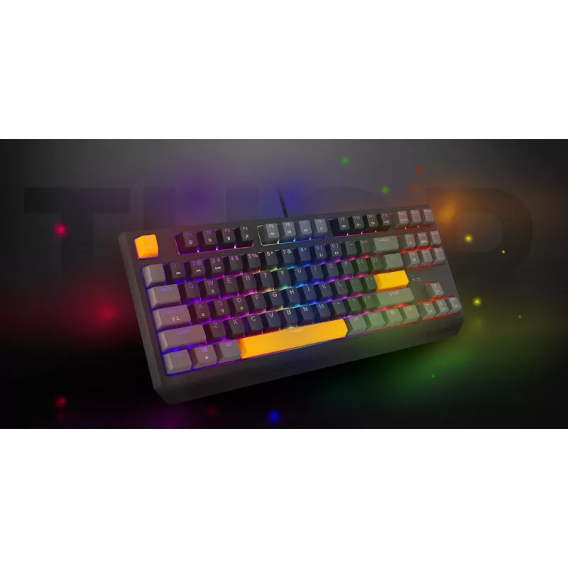 GENESIS Thor 230 TKL klaviatuur Mängimine USB + RF Wireless + Bluetooth QWERTY Must, Hall, Oranž