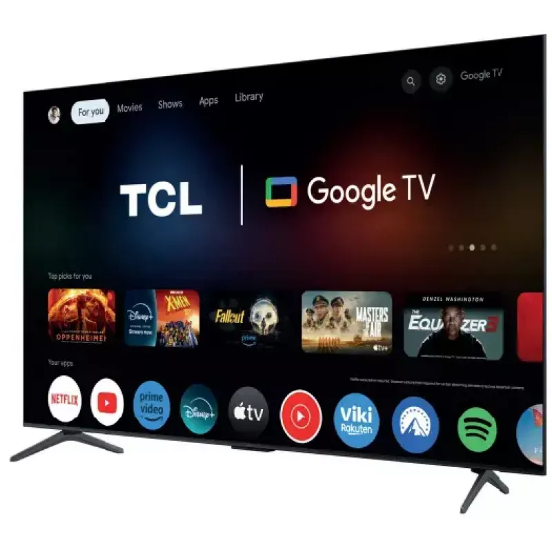 TV TCL 55C61K 55 tolli (139,7 cm) 4K Ultra HD QD‑Mini LED nutiteler Google TV, Wi‑Fi, PPI 4100, metallik
