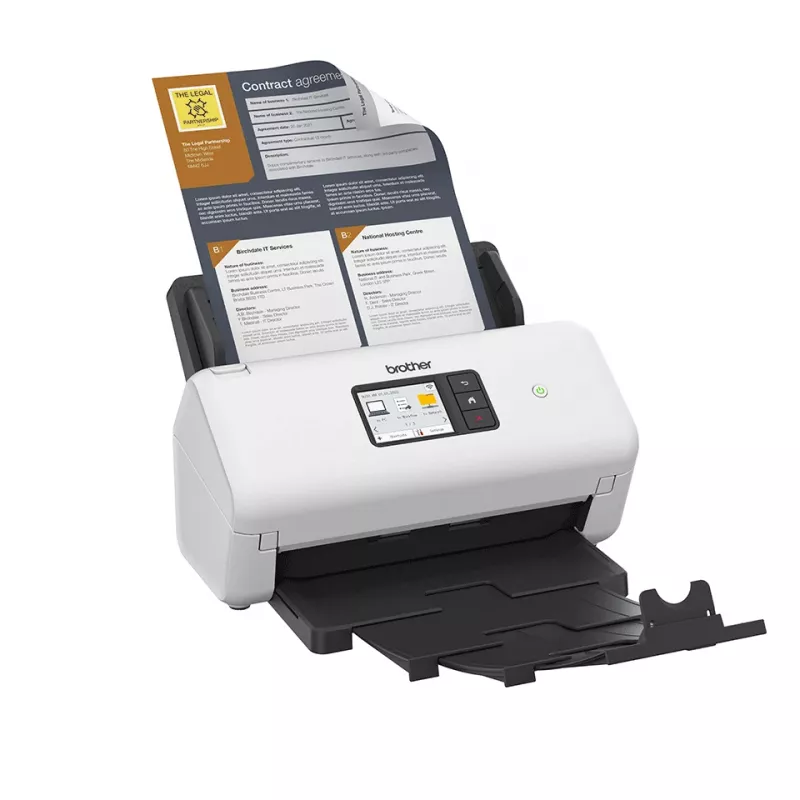 ADF-skanner Brother ADS-4550W 600 x 600 DPI kahe CIS 60-leheline ADF 7,11 cm ekraan 48-bitine sisend 24-bitine väljund 5250 lehte/päevas Must Valge