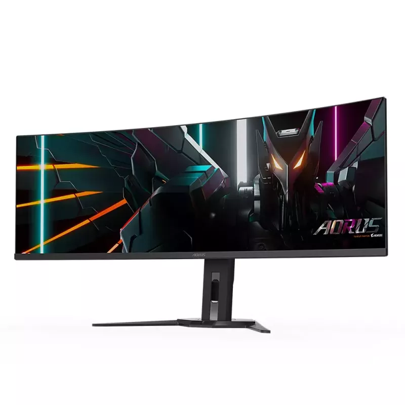 Monitor GIGABYTE 49 tolli OLED CO49DQ DQHD 5120×1440 144 Hz, HDR, FreeSync, 10-bit, 2×HDMI 2.1, USB-C, VESA 100×100