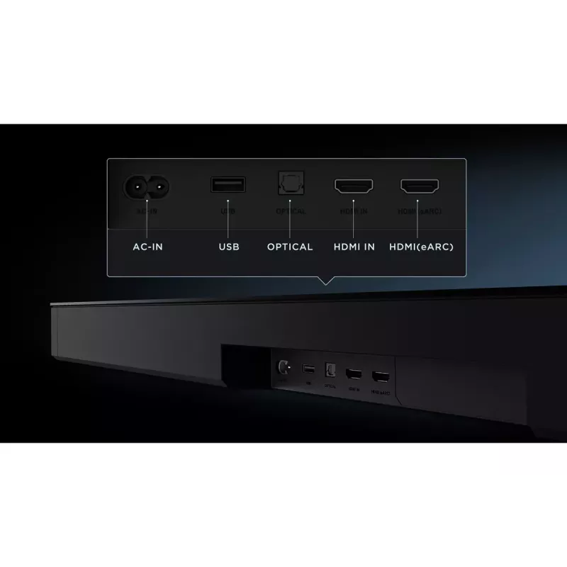TCL Q75H heliriba, 620 W, 5.1.2 kanalit, juhtmevaba aktiivse bassikõlariga, HDMI 2.1, Bluetooth 5.3, Wi‑Fi 5, 1040×110×58 mm