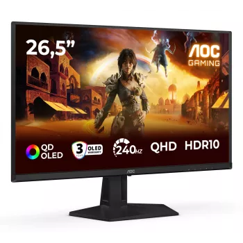 AOC G4 Q27G41ZDF arvutimonitor 67,3 cm (26,5 tolli) 2560 x 1440 pikslit Quad HD QD-OLED Must, Punane