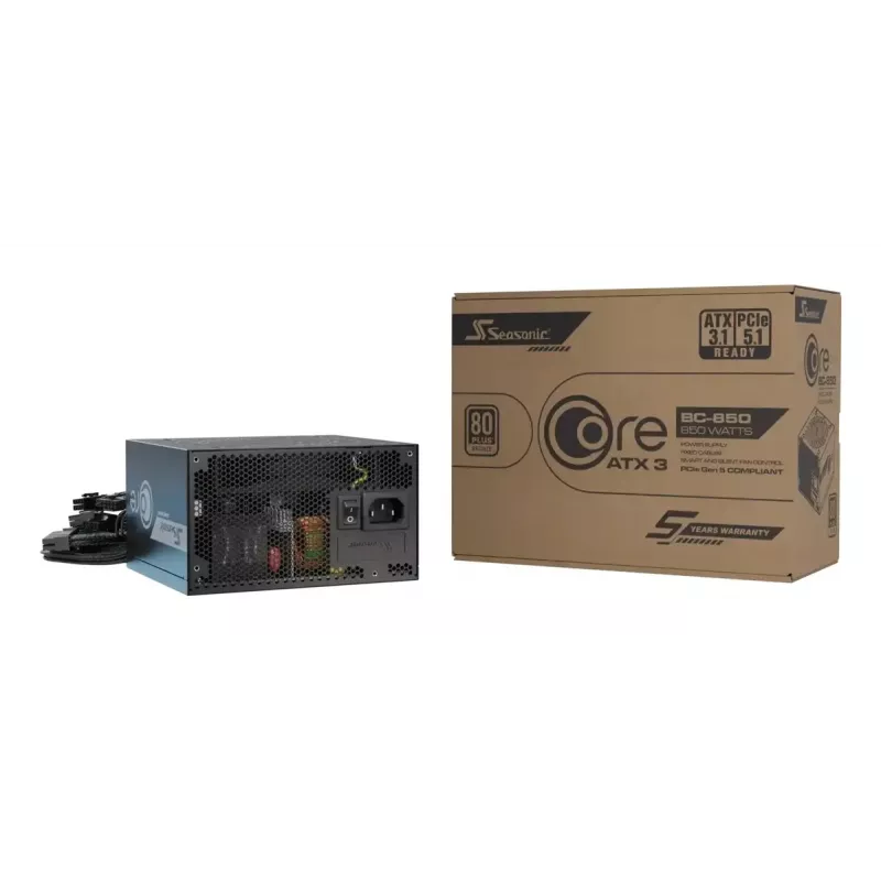 Toiteplokk Seasonic CORE BC-850 ATX 3.1 850 W, 20+4 pin ATX, 80 PLUS Bronze, must
