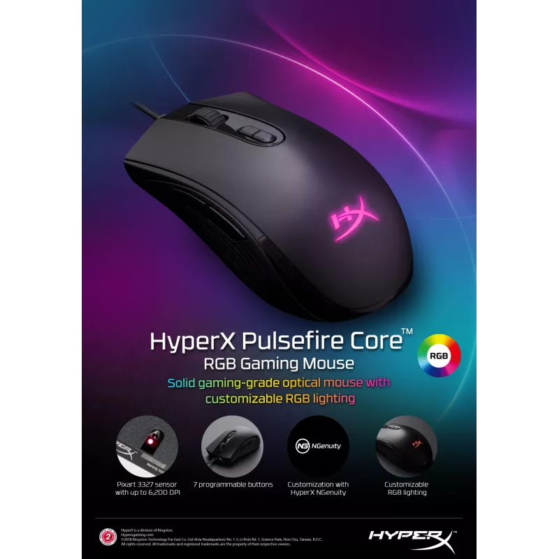 HyperX Pulsefire Core - mängurihiir (must)