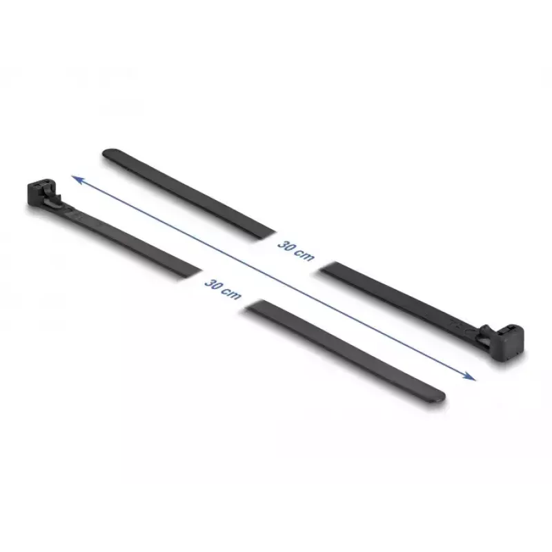 Takja-kinnitusrihm DeLOCK 300x7,6mm must 100tk