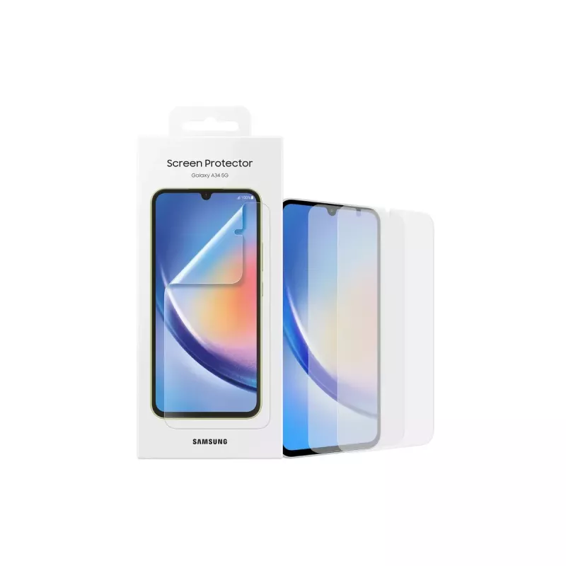 Ekraanikaitse Samsung EF-UA346 läbipaistev Galaxy A34 5G-le, läbipaistev, 2 tk, sobib 6,6-tollisele ekraanile