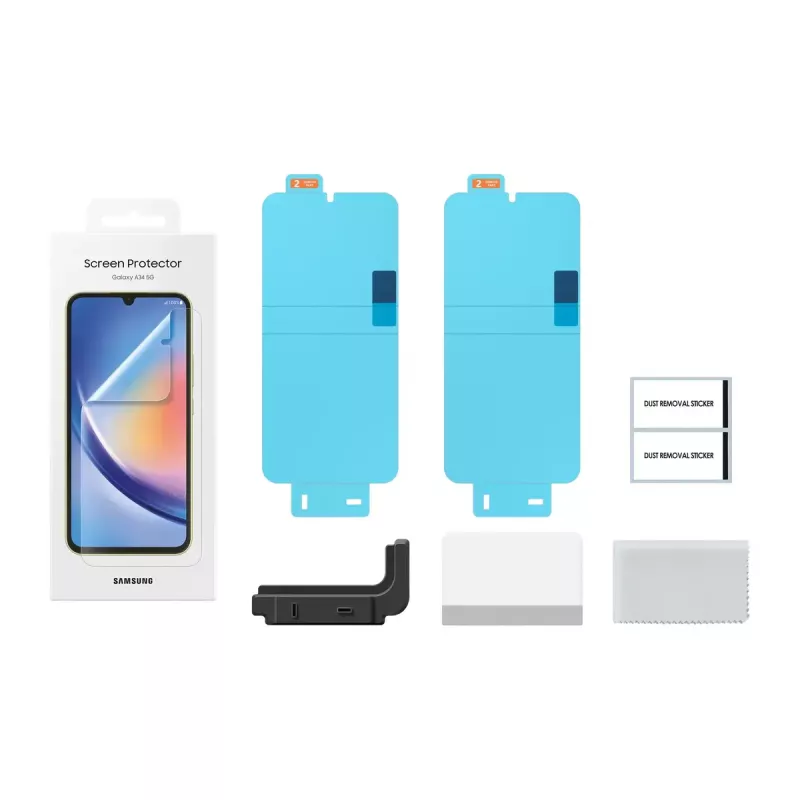 Ekraanikaitse Samsung EF-UA346 läbipaistev Galaxy A34 5G-le, läbipaistev, 2 tk, sobib 6,6-tollisele ekraanile
