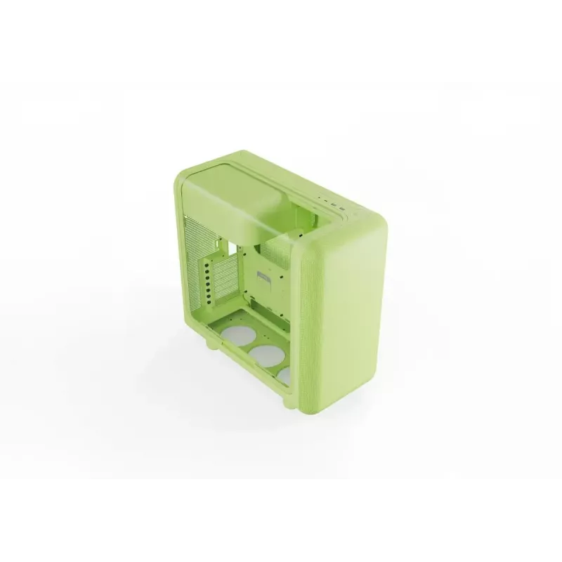 Mid Tower korpus HYTE X50 Matcha Milk — ATX/mATX/Mini-ITX tugi, karastatud klaas, esipaneeli I/O
