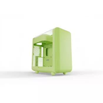 Mid Tower korpus HYTE X50 Matcha Milk — ATX/mATX/Mini-ITX tugi, karastatud klaas, esipaneeli I/O