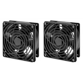 Intellinet 2-ventilaatoriline ventilatsiooniseade 19-tollistele seinakappidele katusepaigaldusega, 1,8 m toitekaabel EL CEE 7/7 pistikuga, mõõtmed 120 x 120 mm, maanduskomplekt kaasas, must
