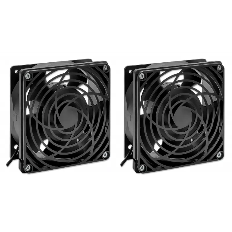 Intellinet 2-ventilaatoriline ventilatsiooniseade 19-tollistele seinakappidele katusepaigaldusega, 1,8 m toitekaabel EL CEE 7/7 pistikuga, mõõtmed 120 x 120 mm, maanduskomplekt kaasas, must