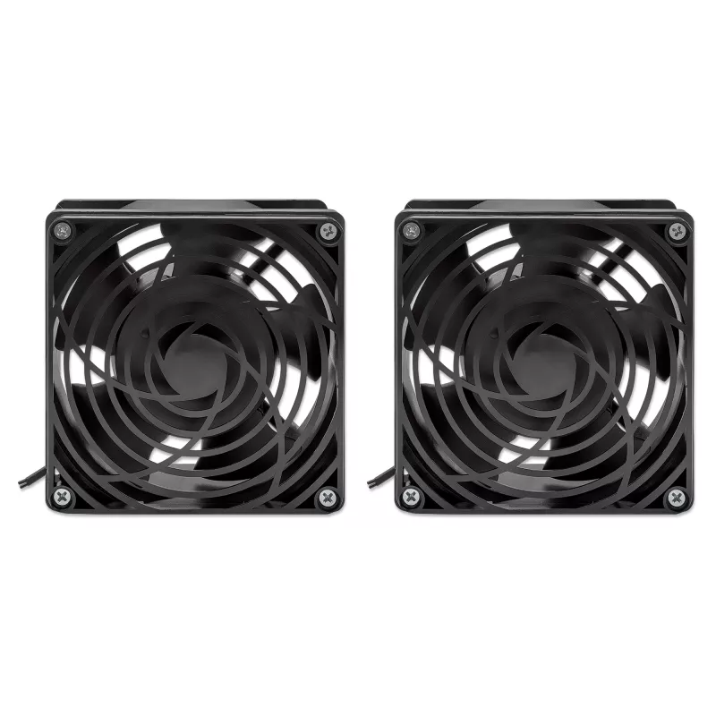 Intellinet 2-ventilaatoriline ventilatsiooniseade 19-tollistele seinakappidele katusepaigaldusega, 1,8 m toitekaabel EL CEE 7/7 pistikuga, mõõtmed 120 x 120 mm, maanduskomplekt kaasas, must