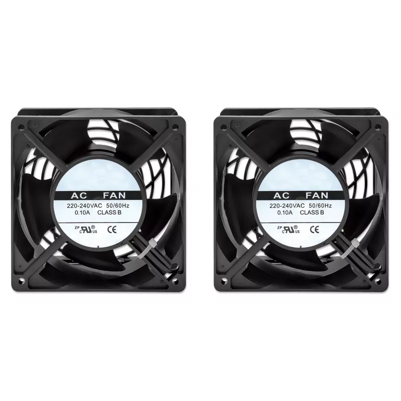 Intellinet 2-ventilaatoriline ventilatsiooniseade 19-tollistele seinakappidele katusepaigaldusega, 1,8 m toitekaabel EL CEE 7/7 pistikuga, mõõtmed 120 x 120 mm, maanduskomplekt kaasas, must
